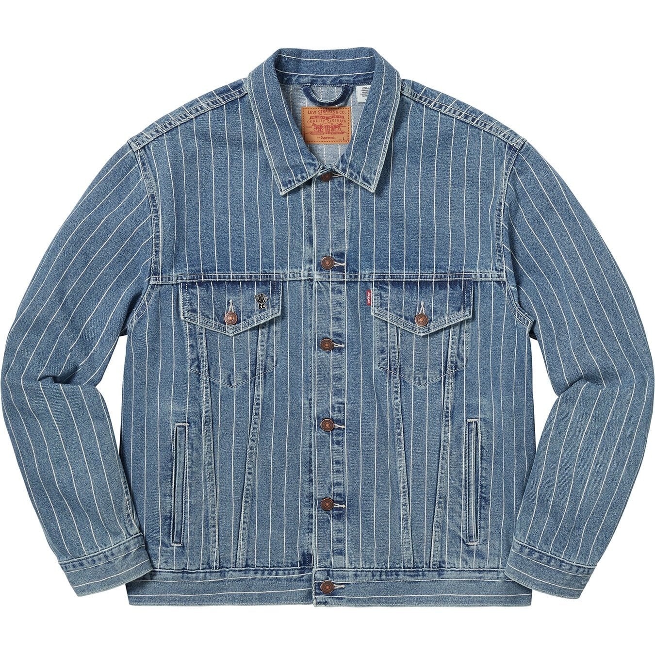 Supreme®/Levi's® Pinstripe Trucker Jacket view 6